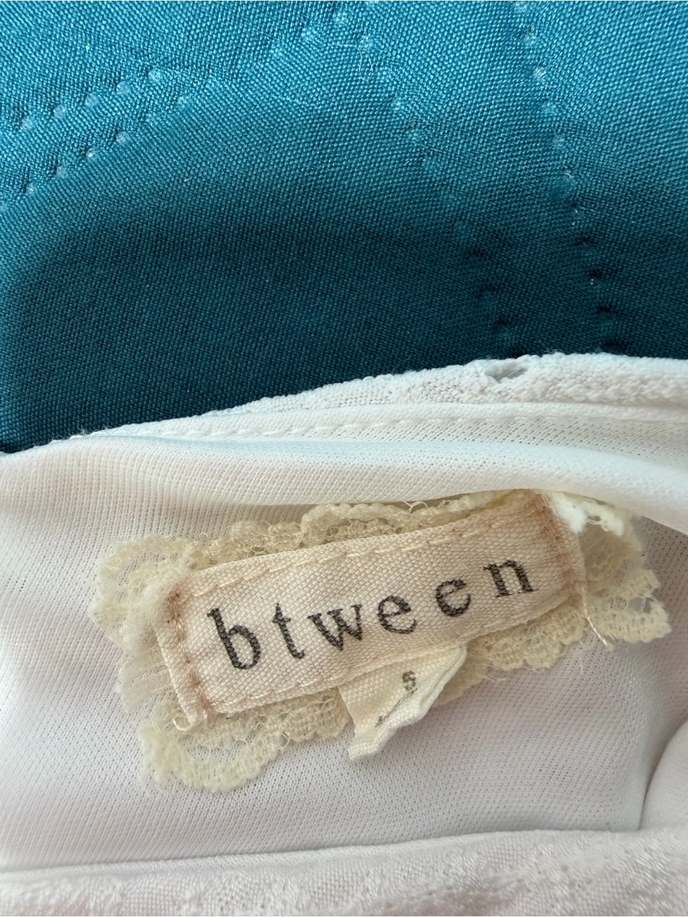 btween White Eyelet V-Neck Knit Dress with Knotted Straps - Picture 4 of 4